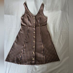 Checkered Button-Down Dress
